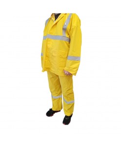 High Quality Polyester Raincoat With Reflector 